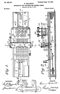Herman Hollerith patents mechanical key punch