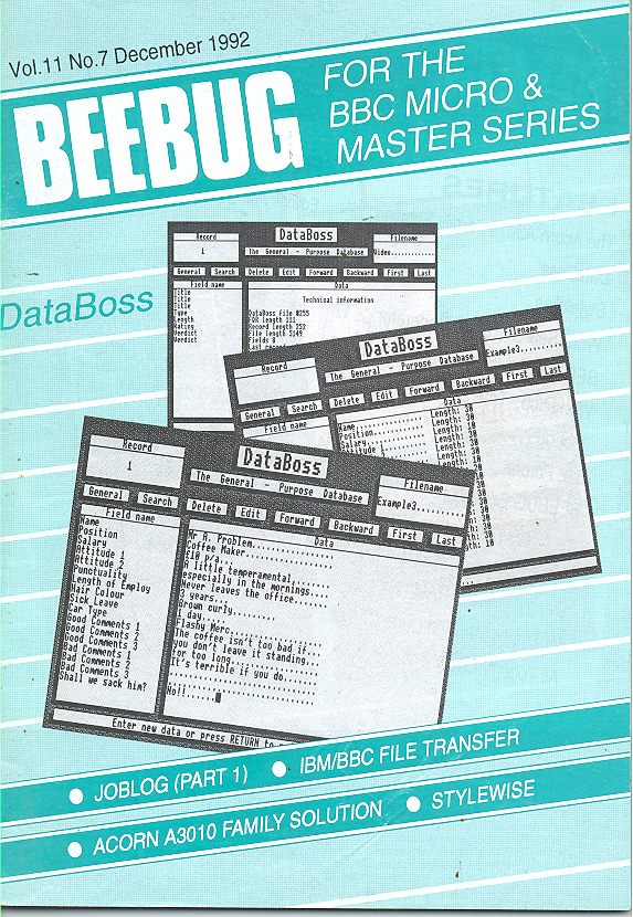 Article: Beebug Newsletter - Volume 11, Number 7 - December 1992