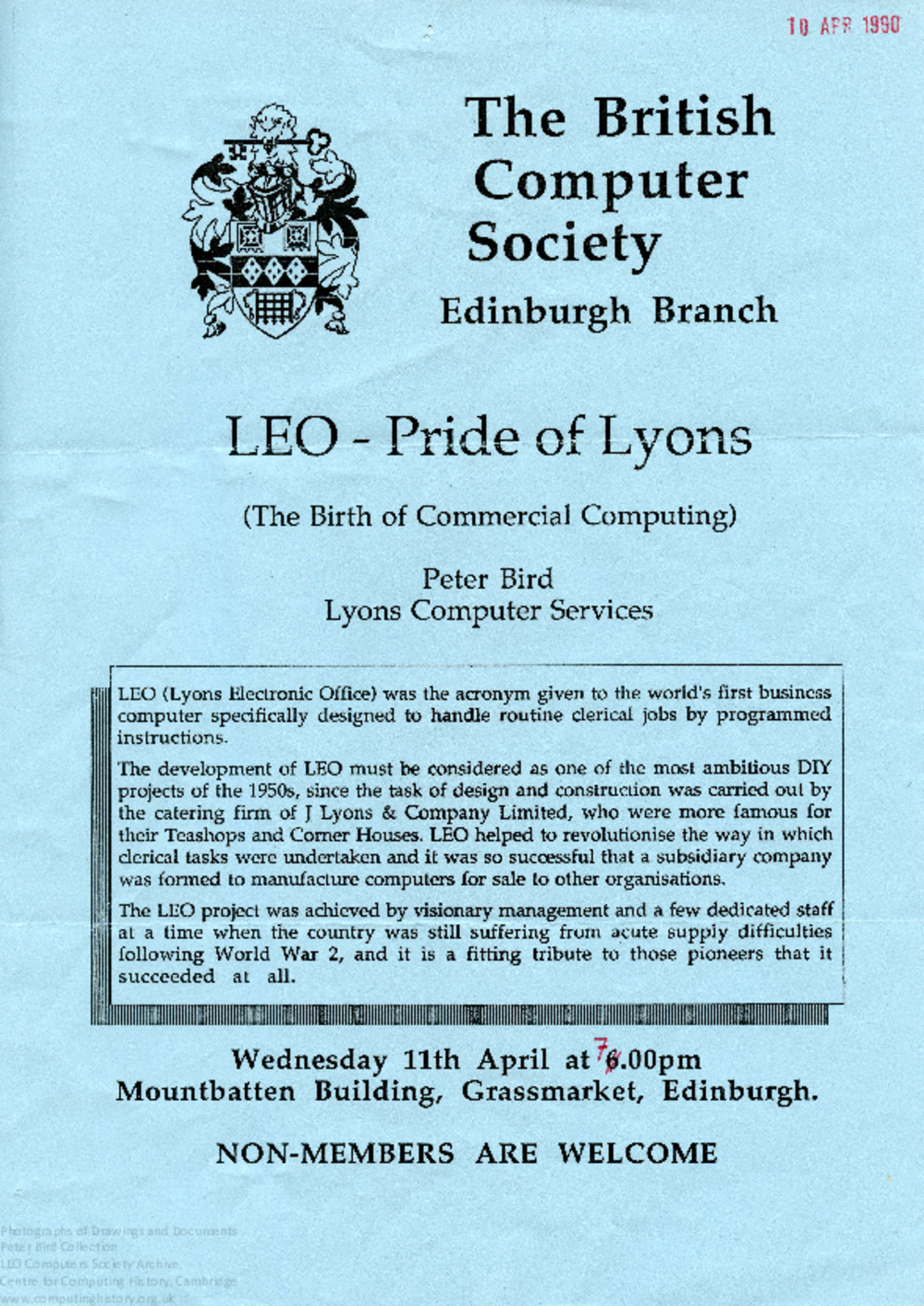 Article: 68549 'LEO - Pride of Lyons' Advert