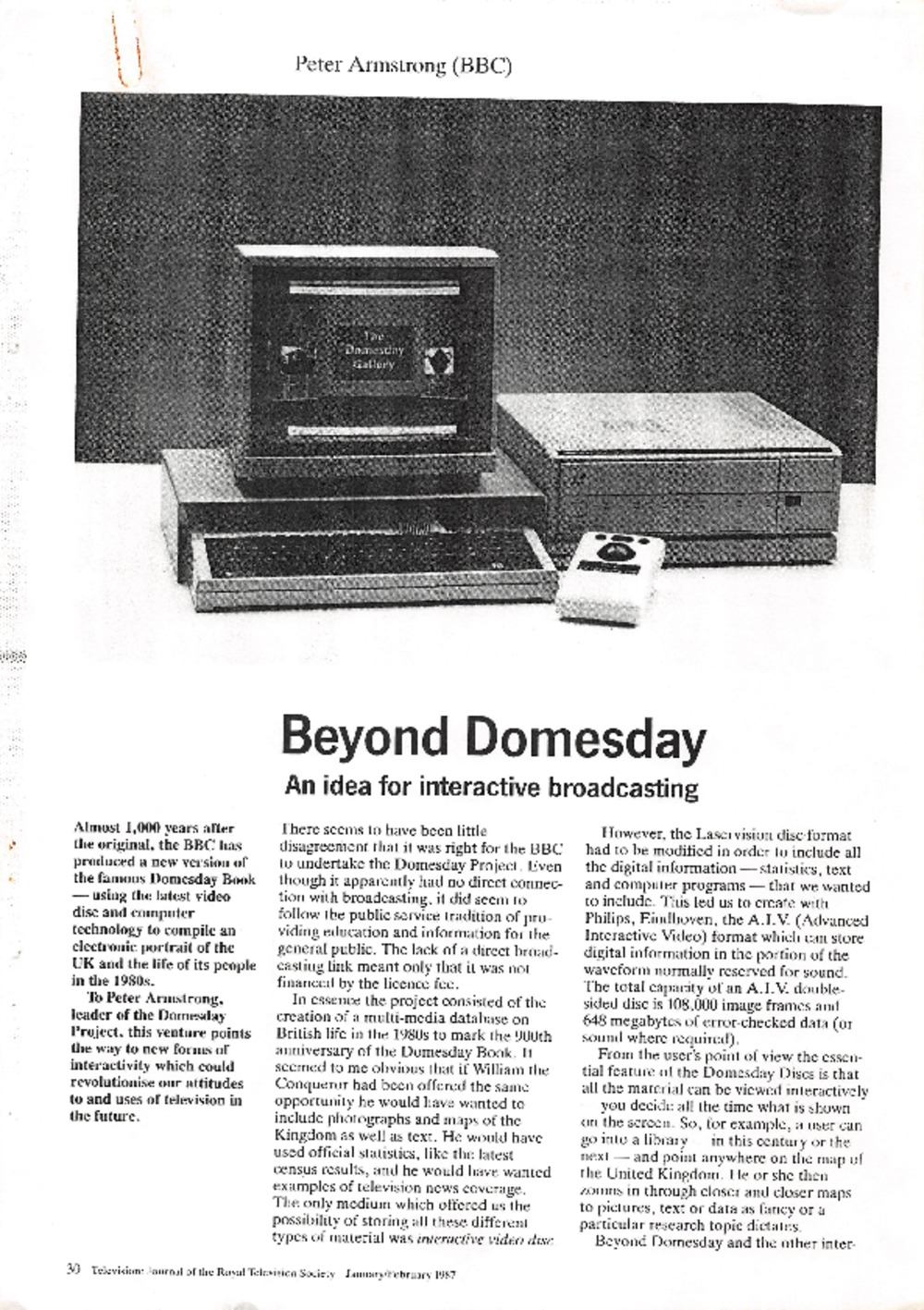 Article: Beyond Domesday (Reprinted Article)