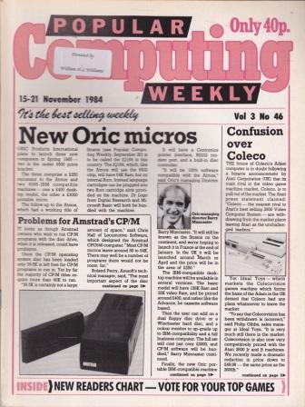 Article: Popular Computing Weekly Vol 3 No 46 - 15-21 November 1984