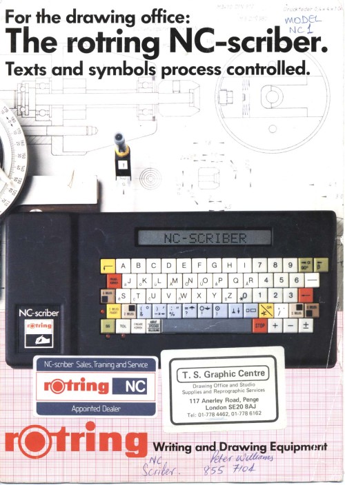 Article: Rotring NC-scriber (Promotional Leaflet)