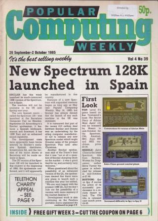 Article: Popular Computing Weekly Vol 4 No 39 - 26 September-2 October 1985