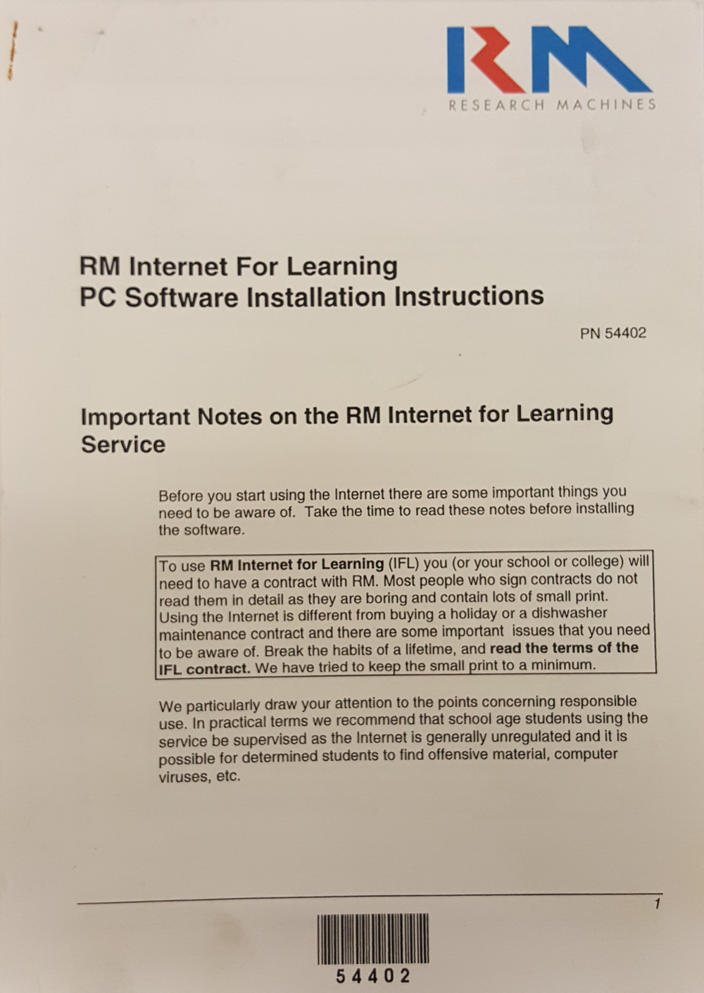 Article: RM Internet for Learning PC Software Instructions