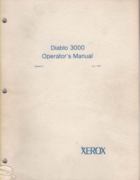 Xerox Diablo 3000 Operators Manual