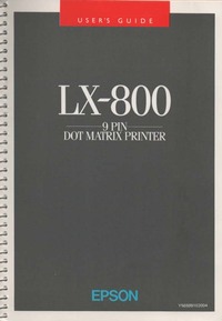 Epson LX-800 Printer User's Guide