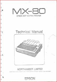 Epson - MX-80 Dot Matrix Printer - Technical Manual