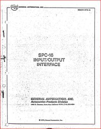 General Automation - SPC-16 Input-Output Interface - Manual