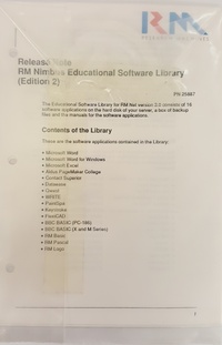 RM Nimbus Educationa Software Library Release Note (Edition 2) PN 25887