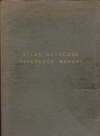 Atlas Autocode Reference Manual