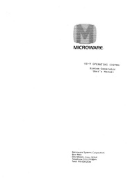 Microware OS-9 OS System Generator User's Manual