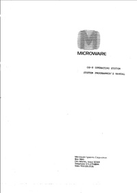 Microware OS-9 OS System Programmer's Manual