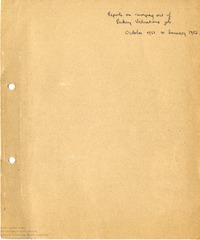 Reports on carrying out of Bakery Valuations job, October 1951 to January 1952