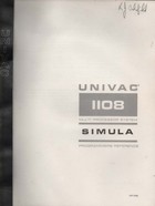 Univac 1108 Simula Programmers Reference