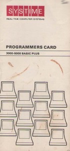 Systime 3000-5000 Basic Plus Programmers Card