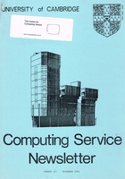 University of Cambridge Computing Service November 1983 Newsletter 107