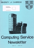 University of Cambridge Computing Service January 1984 Newsletter 108