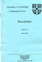 University of Cambridge Computing Service January/February 1989 Newsletter 144