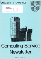 University of Cambridge Computing Service October 1983 Newsletter 106