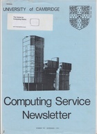 University of Cambridge Computing Service November 1981 Newsletter 89