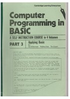 Computer Programming in BASIC - Part 3 - Applying BASIC