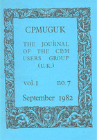 CPMUGUK Journal Volume 1 Number 7 September 1982