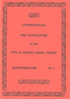 CPMSDOSUGUK Newsletter No 7 - September 1989