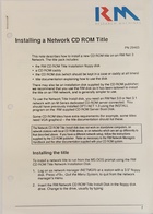 Rm Nimbus Installing a Network CD ROM Title