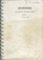 Archimedes Programmers Reference Manual DRAFT 1