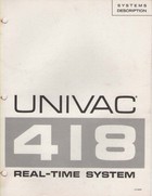 Univac 418 Real-Time System - Systems Description