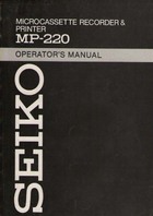 Seiko MP-220 Cassette Recorder & Printer Operators Manual