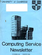 University of Cambridge Computing Service November/December 1985 Newsletter 122