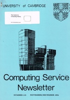 University of Cambridge Computing Service November/December 1984 Newsletter 115