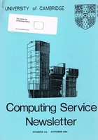 University of Cambridge Computing Service October 1984 Newsletter 114