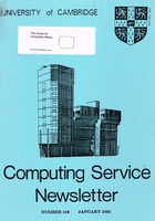 University of Cambridge Computing Service January 1985 Newsletter 116