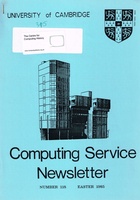 University of Cambridge Computing Service Easter 1985 Newsletter 118