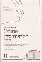 6th International Online Information Meeting - 1982 Programme