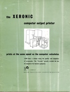 The Xeronic Computer Output Printer Brochure