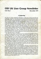 OSI UK User Group Newsletter - Vol.1, No.1, December 1979