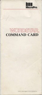 Wordstar Command Card