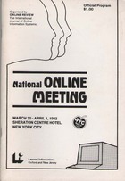 Online Review National Online Meeting - 1982 Programme